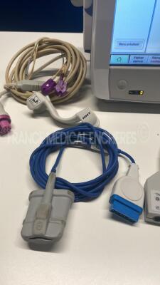 GE Patient Monitor B650 - YOM 2015 - S/W 2.0.7 including Modules E-Entropy and E-NMT and E-PSMP w/ Cuff and ECG leads and T1 sensor and Entropie sensor and Spo2 sensor and NMT sensor (Powers up) - 7