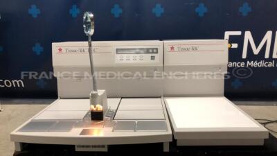 Tissue-Tek Tissue Embedding Console System TEC 5 EM E-2 - consisting of Embedding Module Tec 5 (5230) & Cryo Module TEC 5 (5231) - Screen needs to be repaired (Both power up)