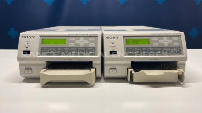 Lot of 2 x Sony Color Video Printers UP-21MD - no power cables (Both powwer up)