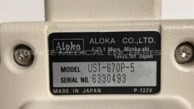 Aloka Ultrasound SSD-1700 Dryview -w/ UST-670-P5 probe - UST-979-3.5 probe - UST-5710-7.5 probe (Powers up) - 11