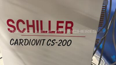 Lot of 1 x Schiller Stress Test Cardiovit CS-200 - screen to be repaired and 1 Ergoline Exercise Bike ER 800 (Both power up) - 5