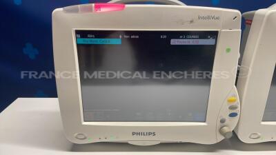 Lot of 2 x Philips Patient Monitors M8004A IntelliVue - YOM 2008 - S/W L.01.08 - no power cables (Both power up) - 3