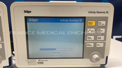 Lot of 2 x Drager Patient Monitors Infinity Gamma XL- YOM 2006/2010 - S/W VF7.1.W/VF6.1.W - no power cables (Both power up) - 4
