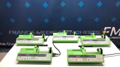 Lot of 5 x Fresenius Syringe Pumps Pilote A2 - No power cables (All power up)