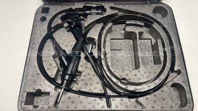 Fujinon Gastroscope EG-530WR Engineer's report : Optical system little stain ,Angulation no fault found , Insertion tube no fault found , Light transmission no fault found , Channels no fault found, Leak check no fault found