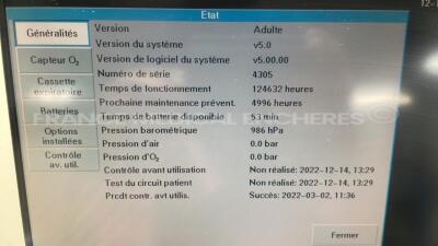 Siemens Ventilator Servo i - S/W 5.0 - Count 124632h (Powers up) - 4