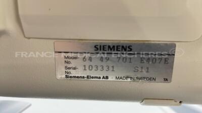 Siemens Ventilator Servo i - S/W 5.0 - Count 124632h (Powers up) - 6