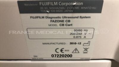 Fujifilm Ultrasound System FAZONE CB - YOM 10/2010 - W/ FZT L14-5w Probe - YOM 02/2011 - W/ Sony Digital Graphic Printer UP-D897 (Powers up) - 15