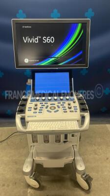 GE Vivid S60 - YOM 11.2016 - S/W 201.20.5 - in excellent condition - tested and controlled by GE Healthcare - Ready for clinical use - Options - Tissue Tracking - Quantitative Analysis Package - AFI - Vivid S60 w/ GE Probe 3SC-RS - YOM 2020 and NEW GE Pro