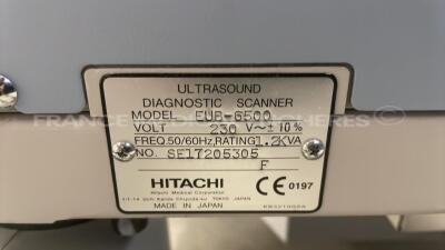 Lot of 1x Hitachi Ultrasound EUB-6500 - no power and 1x Atmos Suction Pump Atmoforte 350 (Powers up) - 7