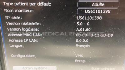 Lot of 2 x Philips Vital Signs Monitors SureSigns VM6 and SureSigns VSV - YOM 2009 and 2006 - S/W A.00.51 and A.01.60 - no power cables (Both power up) - 3