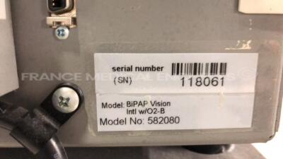 BIPAP Vision Ventilatory Support System 582080 - S/w 13.8PAV - Count 2 hrs (Powers up) - 9