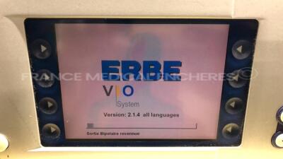 ERBE Electrosurgical Unit VIO 300 D with trolley - S/w 2.1.4 - w/ 1 x ERBE footswitch IPX8 20188-300 - w/ 1 x ERBE footswitch IPX8 20189-302 (Powers up) - 4