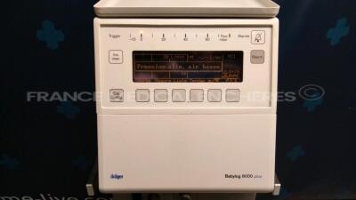 Drager Transport Ventilator Babylog 8000 Plus SW 5.01- COUNTER 2859 hours - YOM 2003 (Powers up) - 6