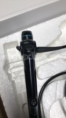 Olympus Cysto-Nephro Videoscope CYF type V2 - Engineer's report : Optical system no fault found ,Angulation no fault found , Insertion tube - pinched and bent, Light transmission no fault found , Channels -no faulkt found - Leak check - leack - 5