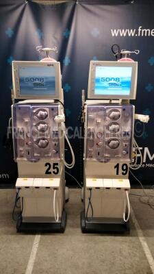 Lot of 2 x Fresenius Dialysis 5008 Cordiax - YOM 2012 - S/W 4.57 - count 32076 hours/ 30967 hours (Both power up)