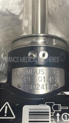 Olympus Colonoscope CF-Q145i - Engineer's report : Optical system no fault found ,Angulation no fault found , Insertion tube little pinch , Light transmission no fault found , Channels no fault found , Leak check no fault found - 9