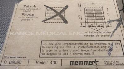 Memmert Laboratory Oven 400 YOM 2009 (Powers up) - 7