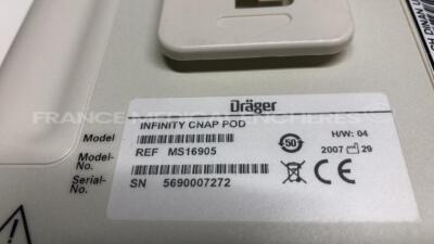 Drager Patient Monitor Infinity Gamma XXL -YOM 2007 - S/W VF6.4-W - w/ Infinity CNAP pod module - YOM 2007 - Multimed 12 module - YOM 2007 - power cable (Powers up) - 11