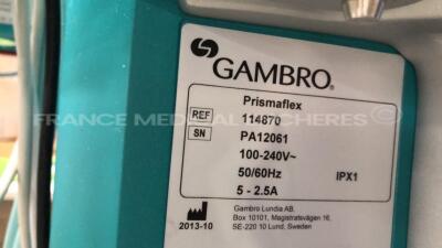 Gambro Dialysis Prismaflex - YOM 2013 - S/S 7.21 - Count 16976h (Powers up) - 9