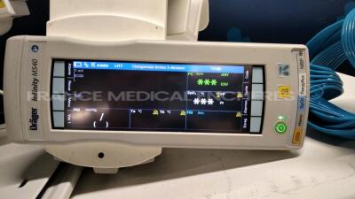 Lot of 3 x Drager Patient Monitors Infinity C700 YOM 2010/2010/2010 - SW 4.0.3 and 3 x Drager patient Monitors M540 YOM 2019/2016/2016 - S/W 4.1.1 and 3 x ECG leads (All power up) - 4