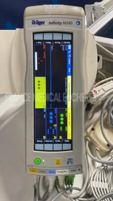 Lot of 2 x Drager Patient Monitors Infinity C700 YOM 2010/2010 - SW 4.0.3 and 2 x Drager patient Monitors M540 YOM 2012/2010 - S/W 4.1.1 and 2 x ECG leads (All power up) - 3