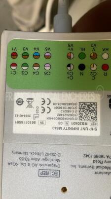 Lot of 3 x Drager Patient Monitors Infinity C700 YOM2010/2010/2011 - SW 4.0.3 and 3 x Drager patient Monitors M540 YOM 2010/2011/2010 - S/W 4.1.1 and 3 x ECG leads and 3 x SP02 sensors and 3 Drager Mainstream C02 (All power up) - 19