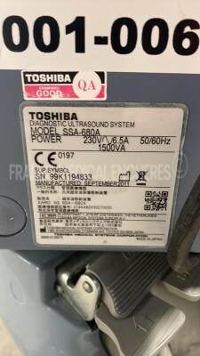 Toshiba Ultrasound Xario XG - YOM 2011 w/ Sony Digital Graphic Printer UP-D897 - No power - 7