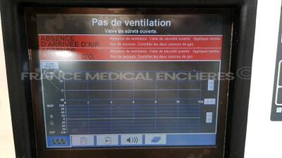 Nellcor Puritan Bennett Ventilator 840 Series - S/W 4-070202-85-AJ - w/ count 53679 hours missing part to hold the monitor (Powers up) - 5