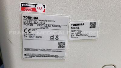 Toshiba Ultrasound Aplio XG SSA-790A - YOM 2011 - w/ PST-25BT probe YOM 2010 (Powers up) - 12