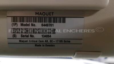 Maquet Ventilator Servo-i - S/W V8.00.01 - w/ count 85588 hours (Powers up) - 6