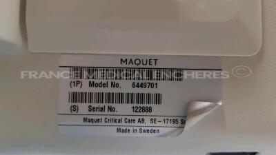 Maquet Ventilator Servo i - S/W V8.00.01 - w/ count 101581 hours (Powers up) - 6