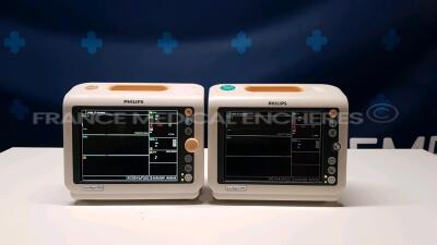 Lot of Philips Patient Monitors Suresigns Series VM - YOM 2006 - S/W A.01.60/A.02.63 - no power cables (Both power up)