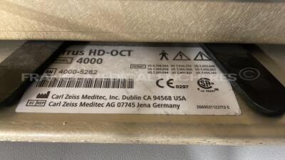 Zeiss OCT Cirrus HD-OCT 4000  - Hardware changed - Operating SW to be reinstalled and not provided YOM 03-2010  (Powers up) - 5