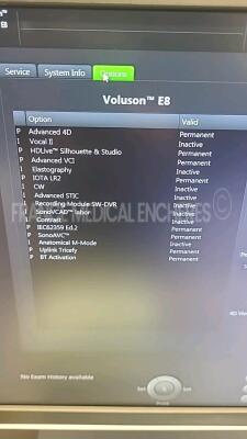GE Healthcare Voluson E8 - YOM 08/2017 - S/W BT17 with upgrade kit BT17 to BT18 - in excellent condition - Tested & controlled by GE Healthcare - Ready for clinical use - Options advanced 4D - HD live silhouette and studio - advanced VCI - IOTA LR2 - SON - 9