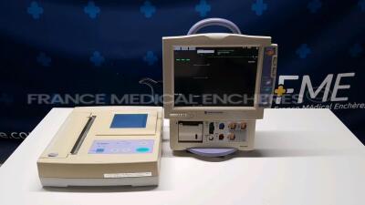 Lot of 1 Fukuda Denshi ECG FX-7402 Cardimax YOM 2006 and 1 Nihon Kohden Bedside Monitor BSM-4103K YOM 2005 - no power cables (Both power up)