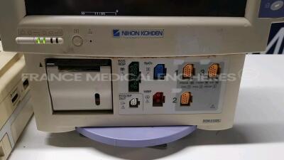 Lot of 1 Fukuda Denshi ECG FX-7402 Cardimax YOM 2006 and 1 Nihon Kohden Bedside Monitor BSM-4103K YOM 2005 - no power cables (Both power up) - 4