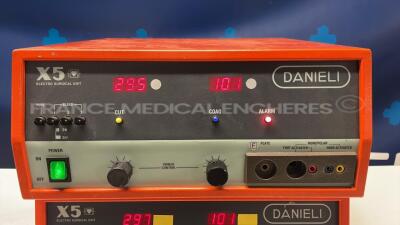 Lot of 2x Danieli Electrosurgical Units X5 - no power cables (Both power up) - 3