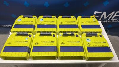 Lot of 8 x Cardiac Science Defibrillators PowerHeart AED - Italian language - Untested due to the missing batteries and battery charger
