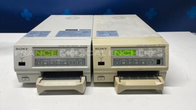 Lot of 2x Sony Color Video Printer UP-21MD - no power cables (Both power up)