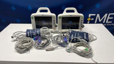 Lot of 2x GE Patient Monitors Dash 3000 - YOM 2011 and 2012 w/ Cuff and ECG leads and Spo2 sensor (Both power up)