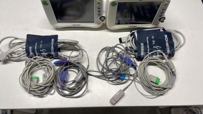 Lot of 2x GE Patient Monitors Dash 3000 - YOM 2011 and 2012 w/ Cuff and ECG leads and Spo2 sensor (Both power up) - 5