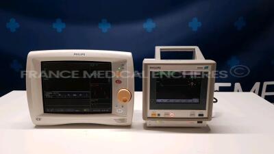 Lot of 1 Philips Patient Monitor C3 -YOM 2004 - S/W V2.02 and 1 Philips Patient Monitor M3046A - YOM 2000 - S/W 8.10.00 - no power cables (Both power up)