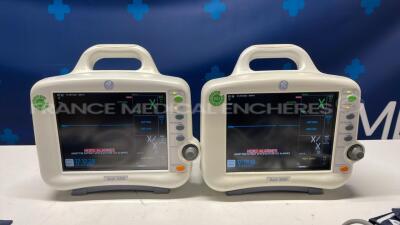 Lot of 2x GE Patient Monitors Dash 3000 - YOM 2011 w/ Cuff and ECG leads and Spo2 sensor (Both power up) - 4