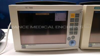 Lot of 2 Siemens Patient SC7000 -YOM 2002/2007 - S/W VF7.3W - w/ ECG leads - no power cables (Both power up) - 2