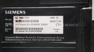 Lot of 2 Siemens Patient SC7000 -YOM 2002/2007 - S/W VF7.3W - w/ ECG leads - no power cables (Both power up) - 12