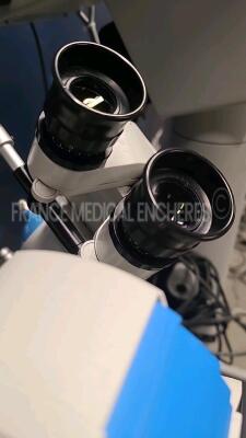 Moller Wedel Microscope HIR 900 FS-3-21 - w/ dual binoculars 10x/22B - footswitch - tested and functional (Powers up) - 7