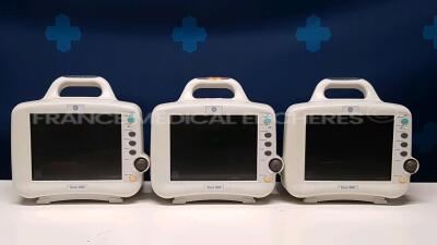 Lot of 3 x GE Patient Monitors Dash 3000 - missing batteries - no power cables (All power up)