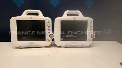 Lot of 2 x GE Patient Monitors Dash 3000 - no power cables (Both power up)