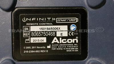 Alcon Phacoelmusifier Infiniti - 03/2011 - S/W 02.06 - w/ footswitch - remote control to be repaired (Powers up) - 21